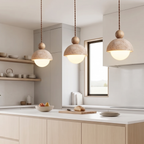 Japandi Travertine Pendant Light Opal Glass Globe Ceiling Lamp 995