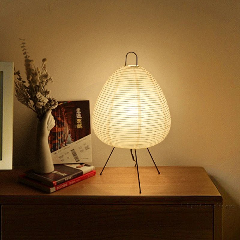 Japanese Rice Paper Table Lamp – LED Minimalist Bedside Lamp for Elegant Home Decor 0