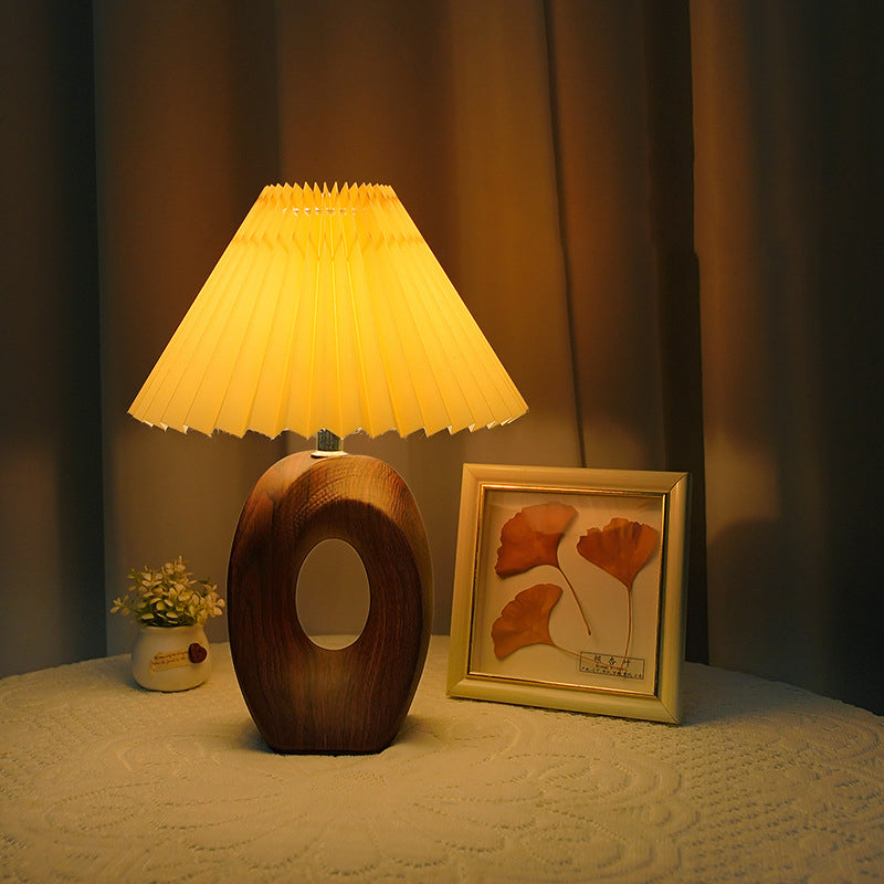 Japanese Style USB LED Table Lamp with Pleated Shade – Elegant Bedside or Desk Lamp for Small Spaces 9