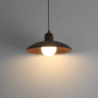 Japanese Wabi-Sabi Walnut Pendant Light – Minimalist Ceiling Lamp with Adjustable Cord 1