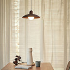 Japanese Wabi-Sabi Walnut Pendant Light – Minimalist Ceiling Lamp with Adjustable Cord 2