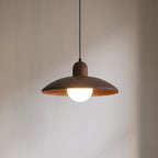 Japanese Wabi-Sabi Walnut Pendant Light – Minimalist Ceiling Lamp with Adjustable Cord 3