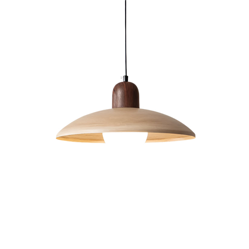 Japanese Wabi-Sabi Walnut Pendant Light – Minimalist Ceiling Lamp with Adjustable Cord 9