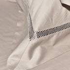 King Size Duvet Cover Set – 1000 TC Egyptian Cotton in Iridescent Beige/Grey 7