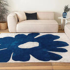 Klein Blue Washable Area Rug – Ultra-Soft Polyester for Living Room and Modern Interiors 2