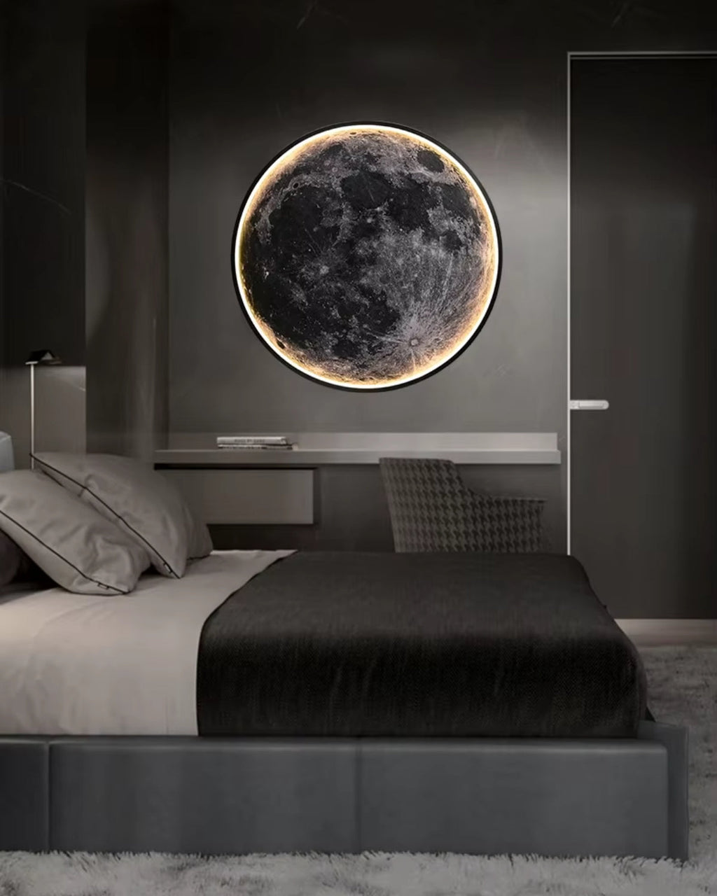LED Moon Wall Light - 12-Inch Celestial Decor for Soothing Ambiance and Easy Installation 3