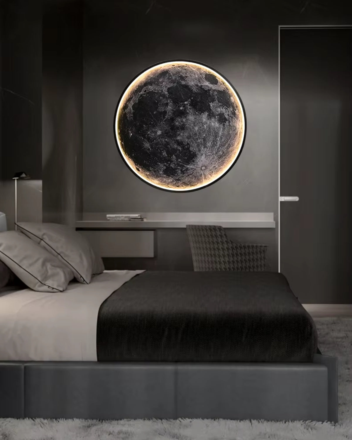LED Moon Wall Light - 12-Inch Celestial Decor for Soothing Ambiance and Easy Installation 3
