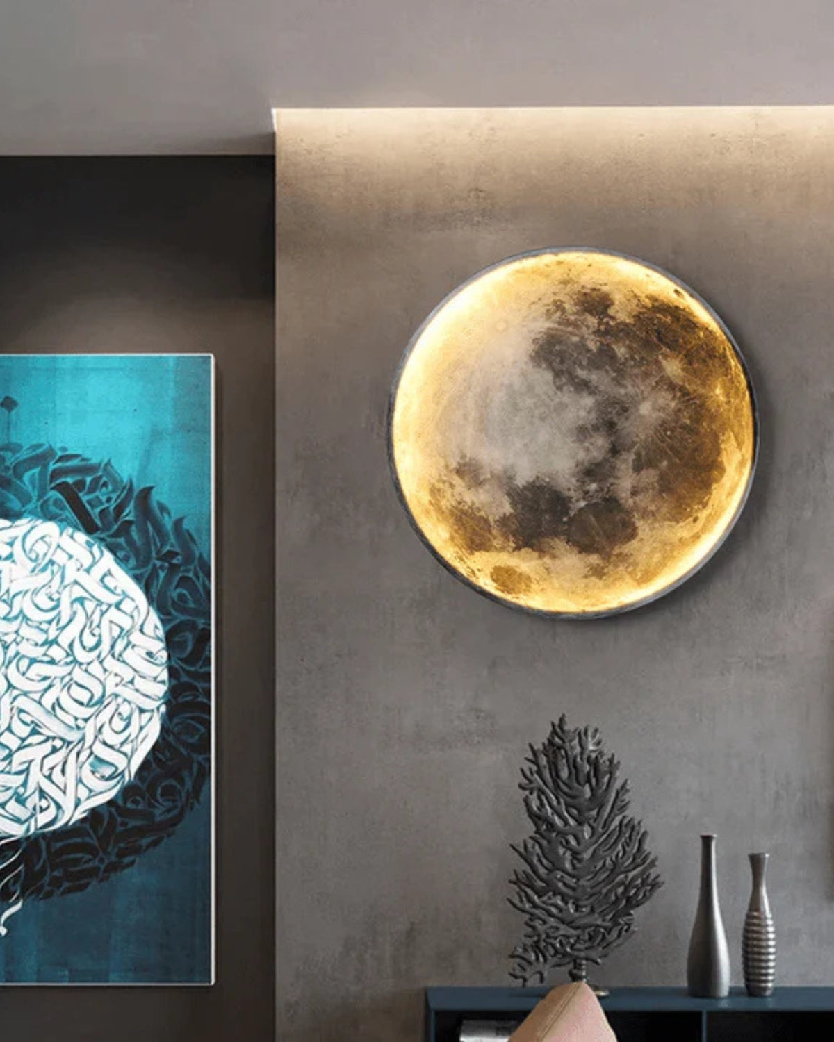 LED Moon Wall Light - 12-Inch Celestial Decor for Soothing Ambiance and Easy Installation 6