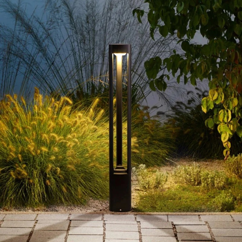 LED Outdoor Bollard Light – Waterproof Black Aluminum Garden Light for Pathways and Patios 1