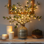 LED String Lights - Olive Leaf Greenery Warm White Decor 6