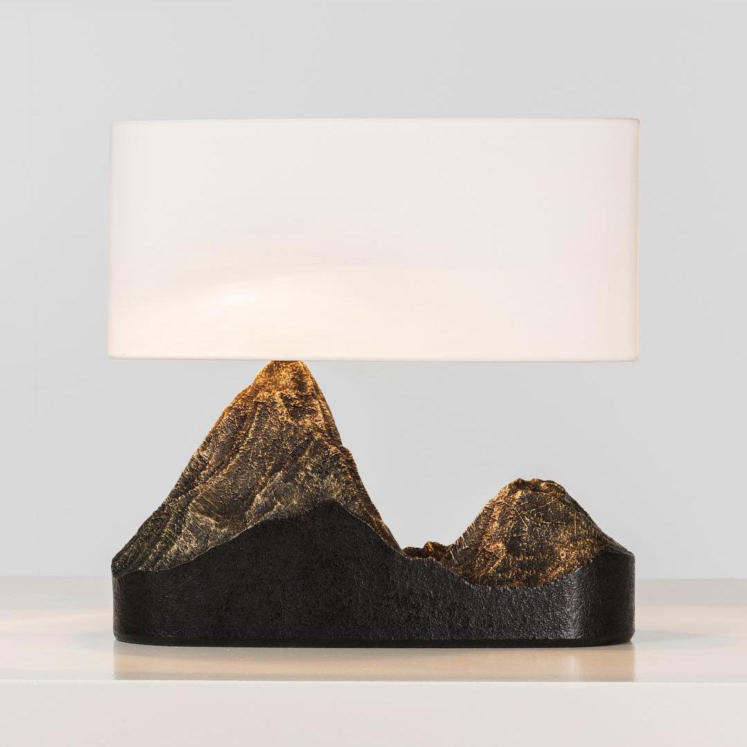 Landscape Table Lamp Resin Finish Unique Design Indoor Use 0