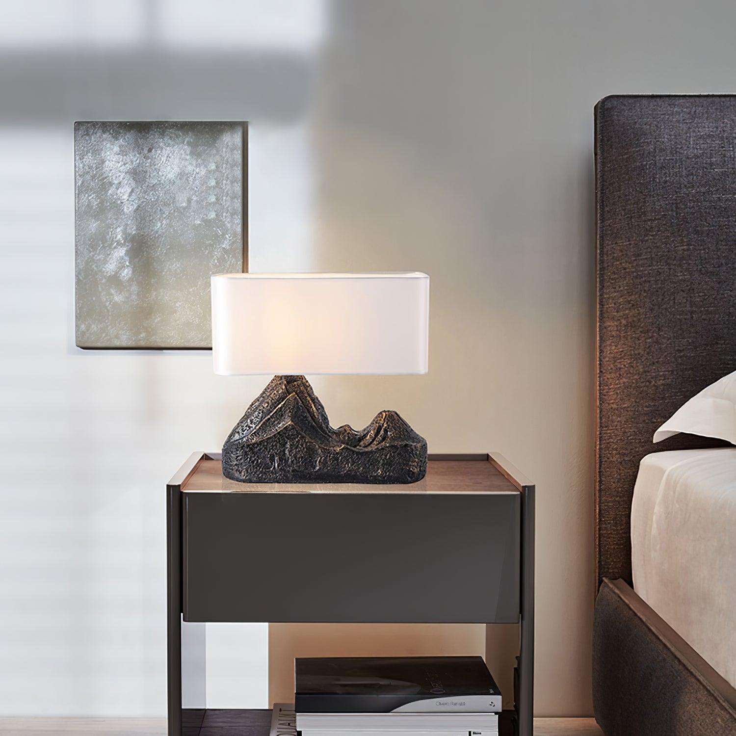 Landscape Table Lamp Resin Finish Unique Design Indoor Use 2