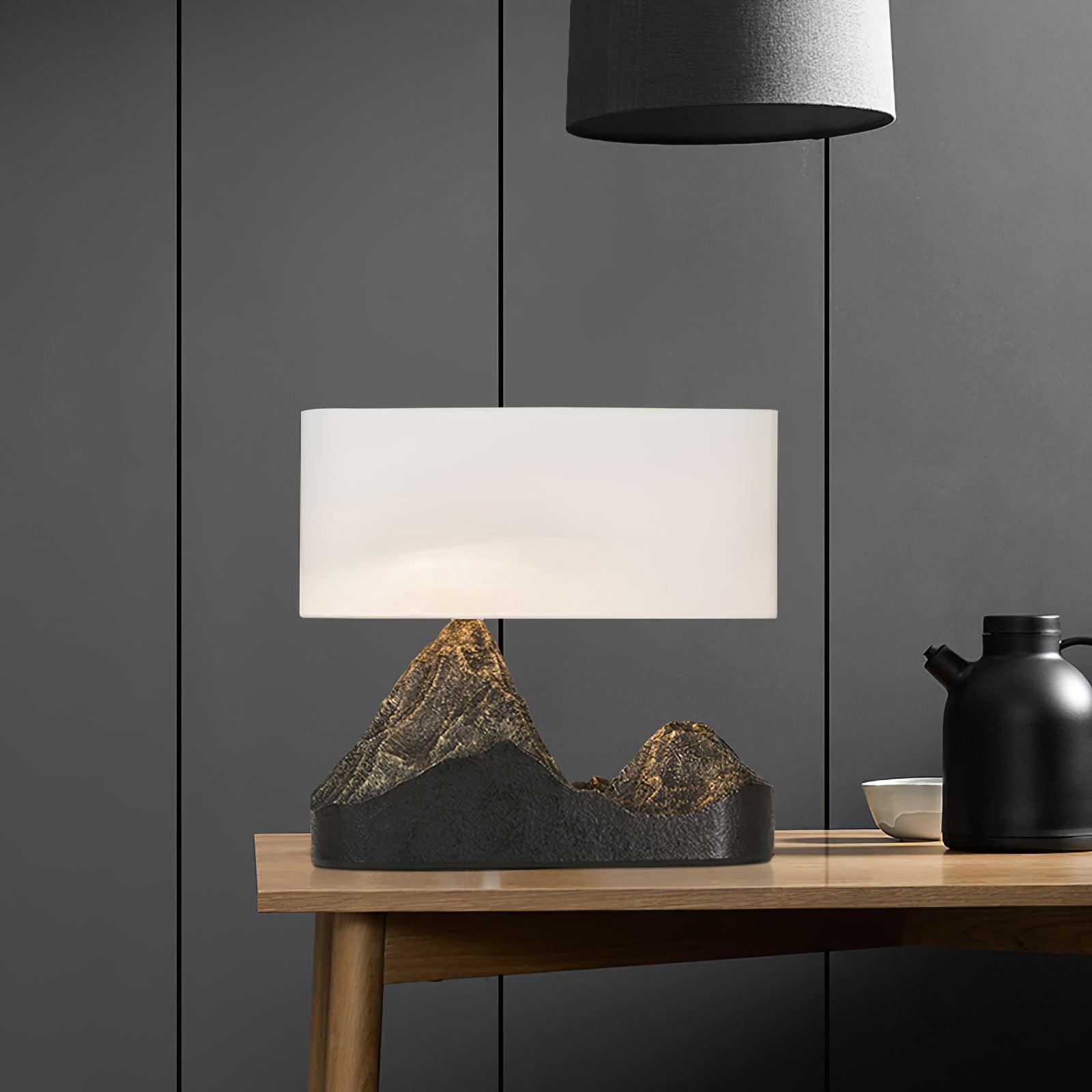 Landscape Table Lamp Resin Finish Unique Design Indoor Use 3