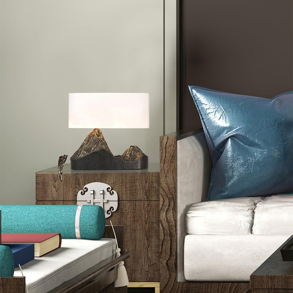 Landscape Table Lamp Resin Finish Unique Design Indoor Use 5
