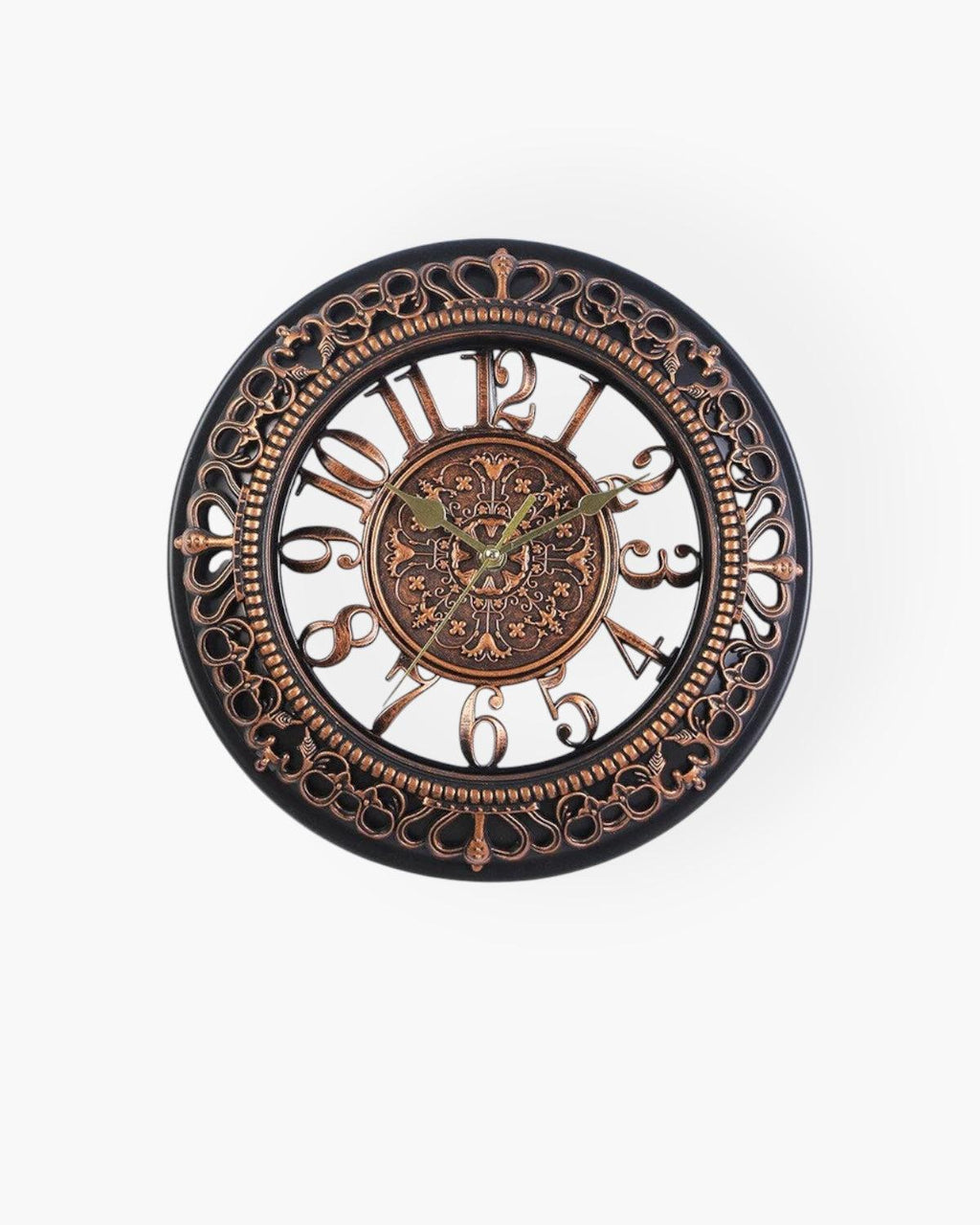 Large Baroque Wall Clock Decor with Roman Numerals – 12 Inch Antique Gold Design 3