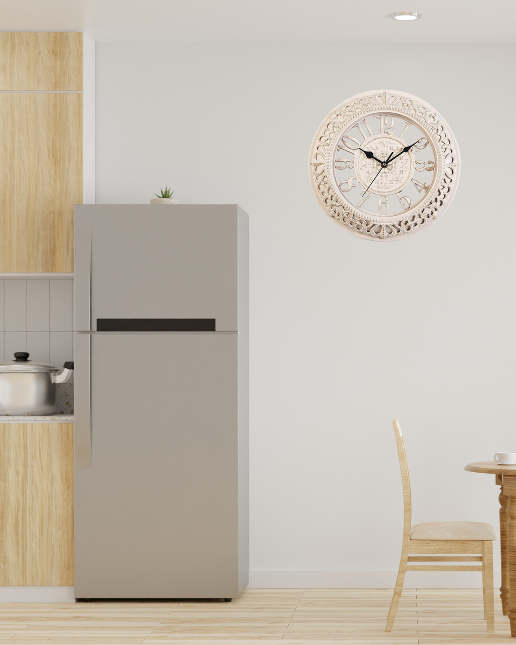 Large Baroque Wall Clock Decor with Roman Numerals – 24 Inch Antique Gold Design 4