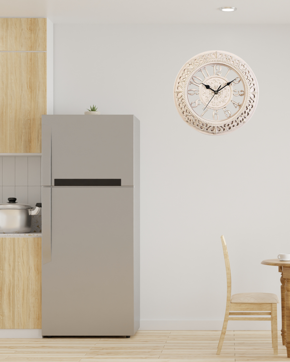 Large Baroque Wall Clock Decor with Roman Numerals – 24 Inch Antique Gold Design 4