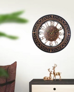 Large Baroque Wall Clock Decor with Roman Numerals – 24 Inch Antique Gold Design 7