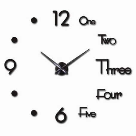 Large DIY Wall Clock Kit with Foam Numbers and Template - 90cm Diameter Home Decor 0