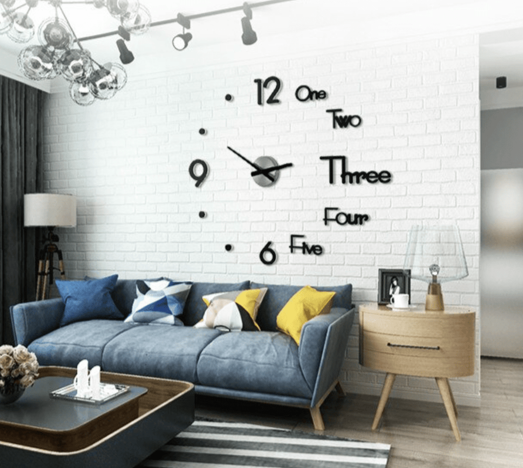 Large DIY Wall Clock Kit with Foam Numbers and Template - 90cm Diameter Home Decor 1