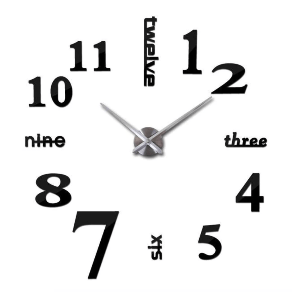 Large DIY Wall Clock with Customizable Foam Numbers – Modern Wall Clock Decor 90cm 1