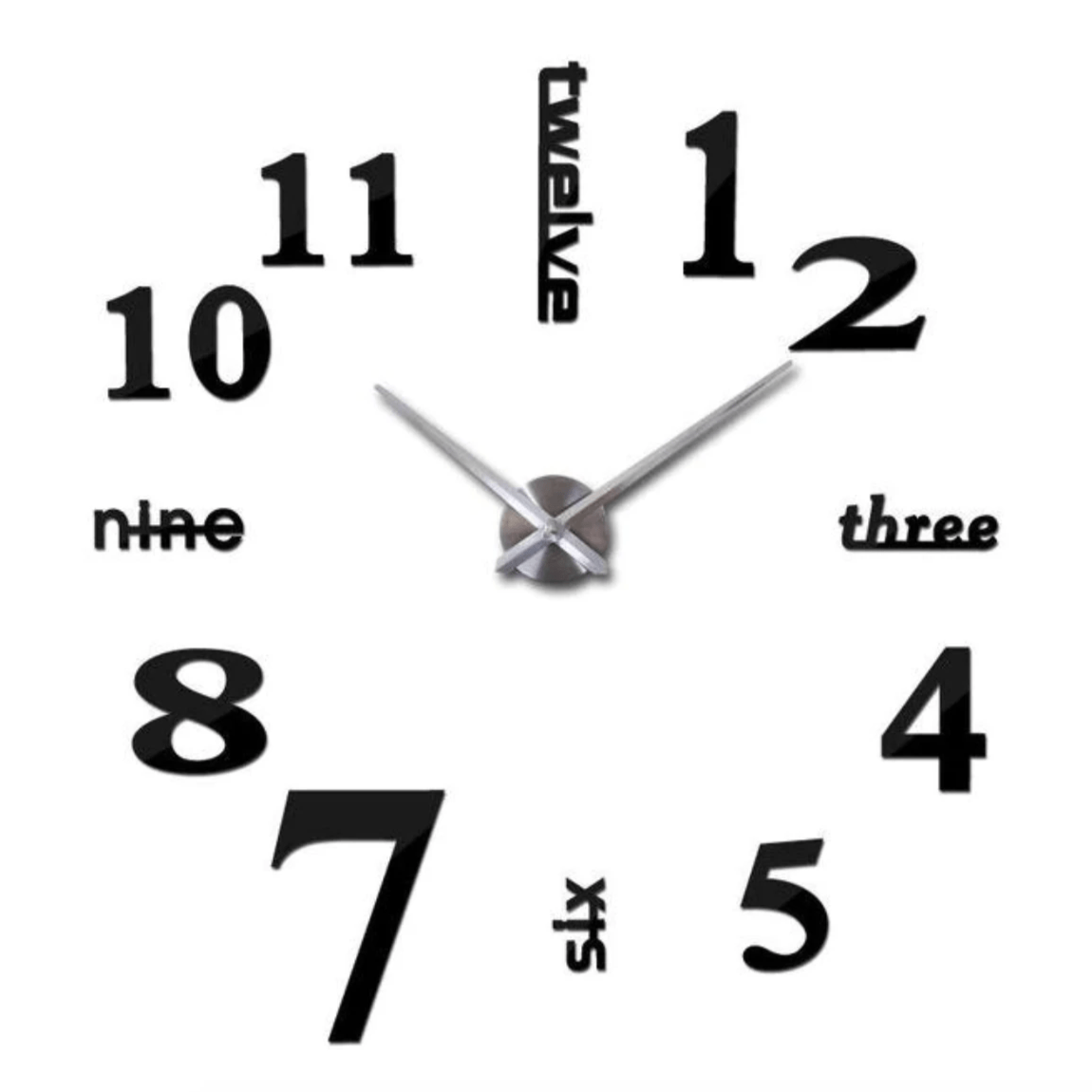 Large DIY Wall Clock with Customizable Foam Numbers – Modern Wall Clock Decor 90cm 1