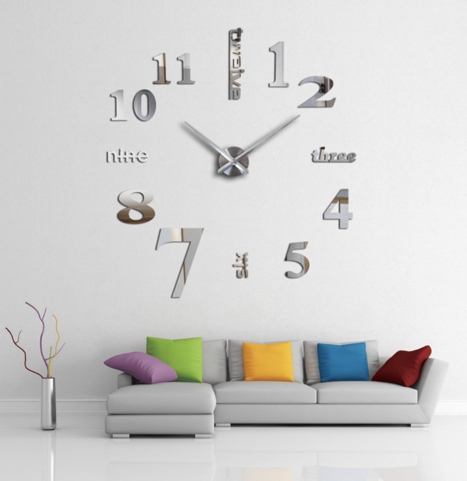Large DIY Wall Clock with Customizable Foam Numbers – Modern Wall Clock Decor 90cm 2