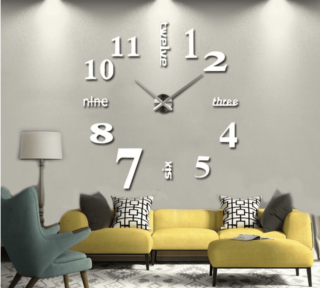Large DIY Wall Clock with Customizable Foam Numbers – Modern Wall Clock Decor 90cm 4