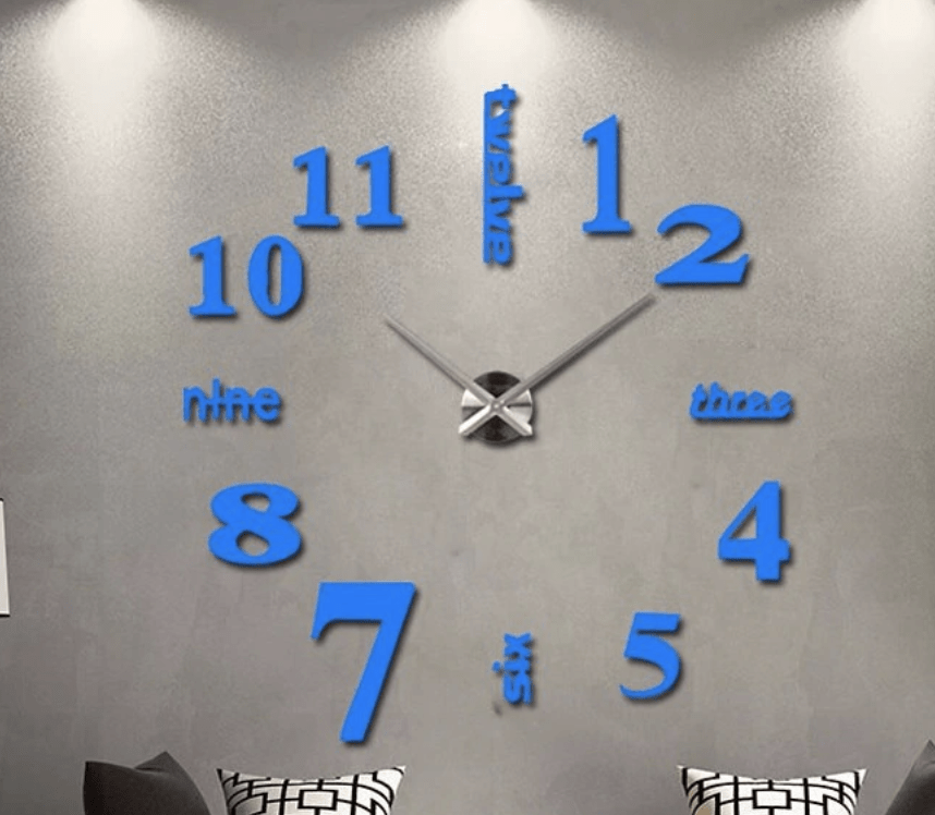 Large DIY Wall Clock with Customizable Foam Numbers – Modern Wall Clock Decor 90cm 6