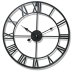 Large Modern Wall Clock Decor with Roman Numerals – Oversized Iron Design 0