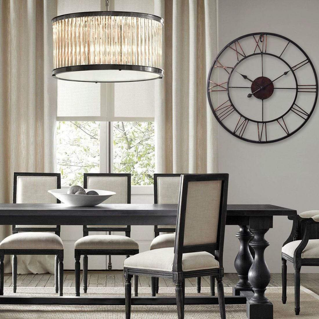 Large Modern Wall Clock Decor with Roman Numerals – Oversized Iron Design 2