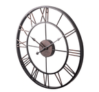 Large Modern Wall Clock Decor with Roman Numerals – Oversized Iron Design 3