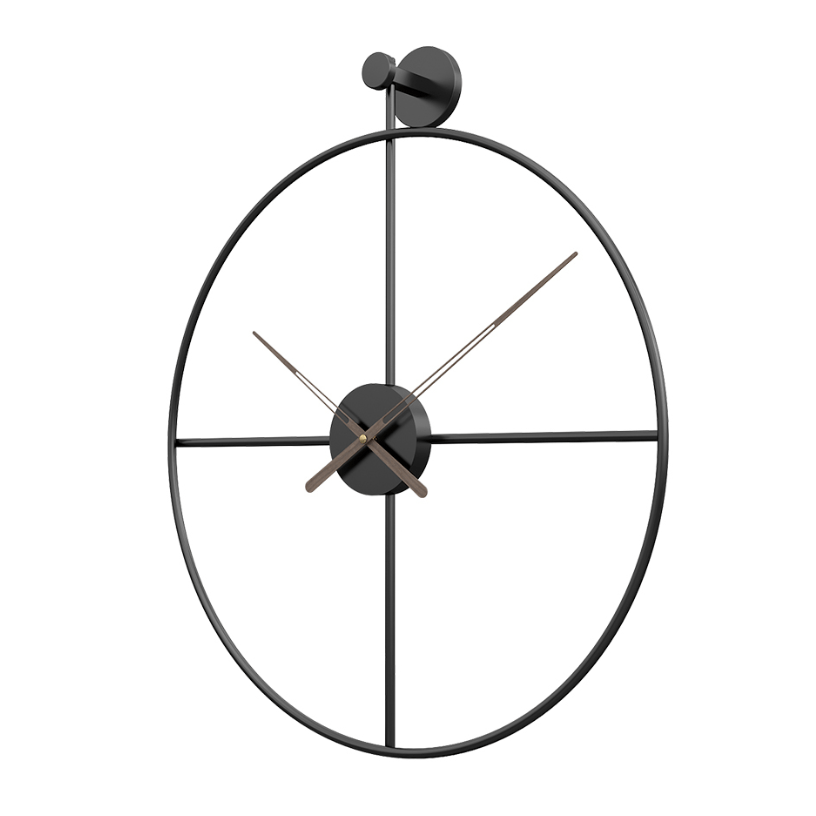 Large Modern Wall Clock – Oversized Black Design with Brushed Bronze Hands 0