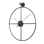 Large Modern Wall Clock – Oversized Black Design with Brushed Bronze Hands 0
