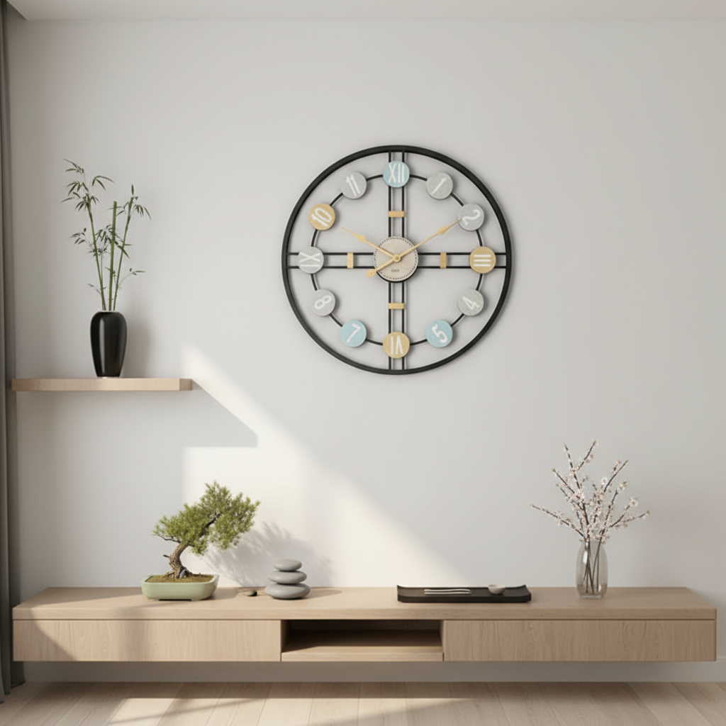 Large Modern Wall Clock in Black, Gold and White - Stylish Wall Clock Decor 2
