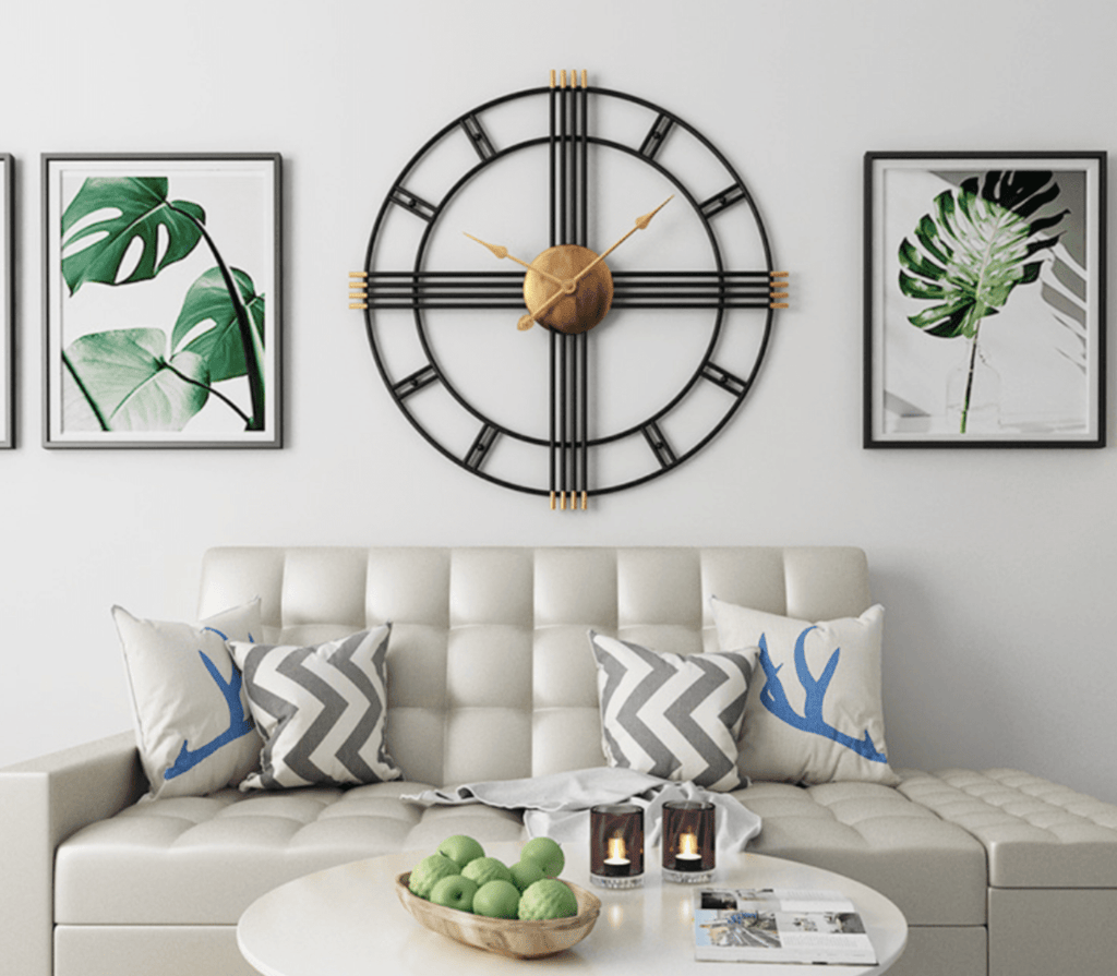 Large Modern Wall Clock with Abstract Design – Black 50cm and 80cm Options 0