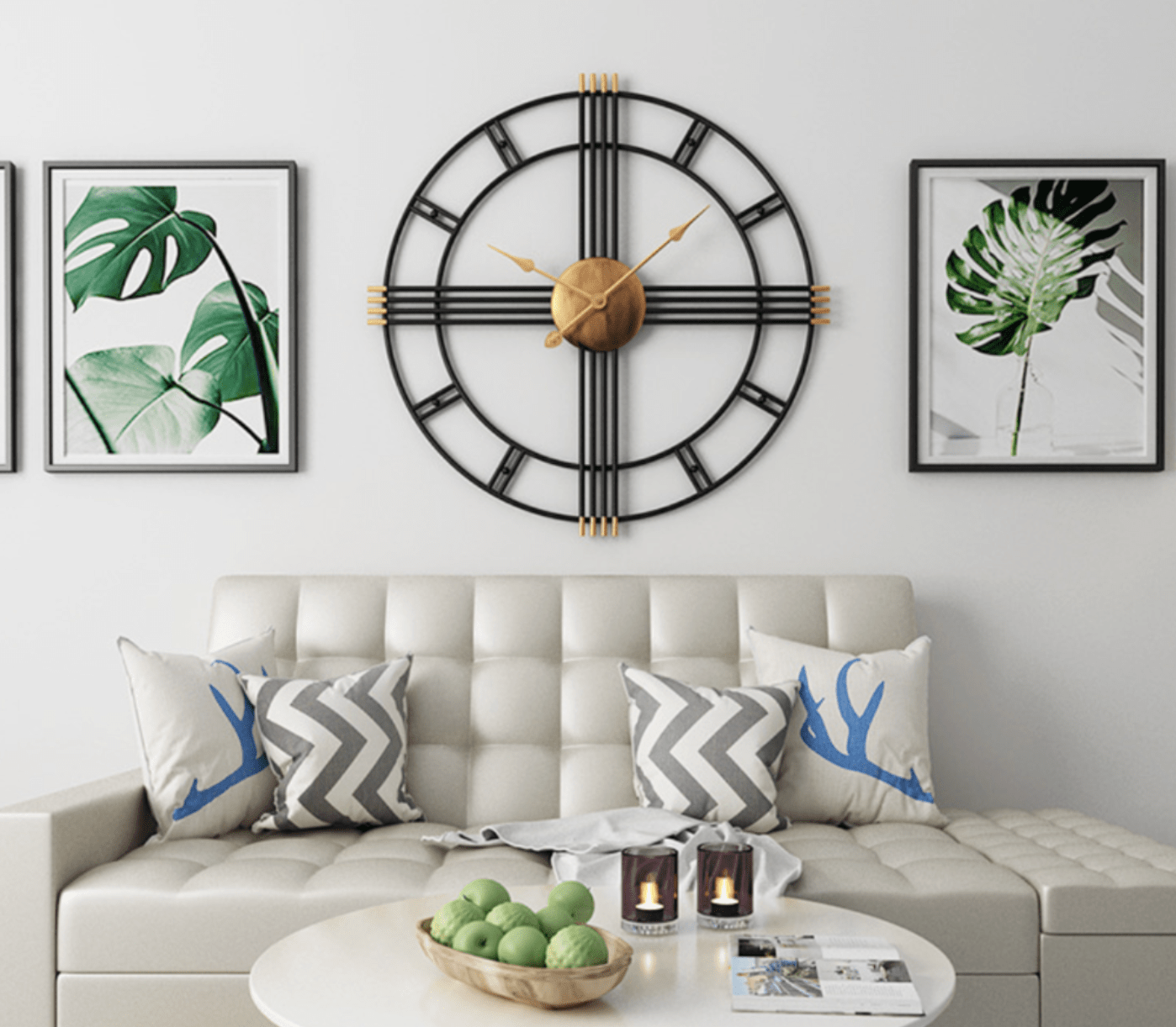 Large Modern Wall Clock with Abstract Design – Black 50cm and 80cm Options 0