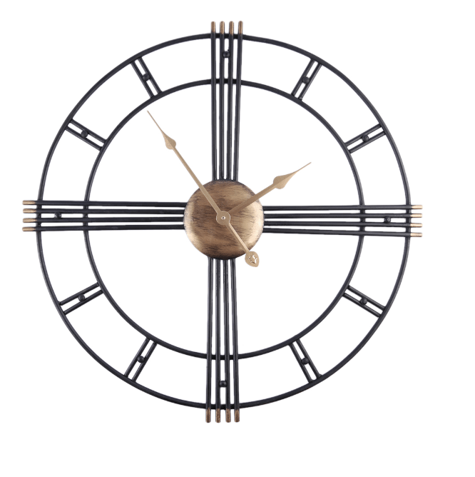 Large Modern Wall Clock with Abstract Design – Black 50cm and 80cm Options 2