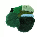 Lawn Moss Washable Area Rug – Soft Green Polyester Living Room and Bedroom Decor, 50x50cm 0