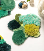 Lawn Moss Washable Area Rug – Soft Green Polyester Living Room and Bedroom Decor, 50x50cm 2