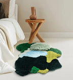 Lawn Moss Washable Area Rug – Soft Green Polyester Living Room and Bedroom Decor, 50x50cm 4