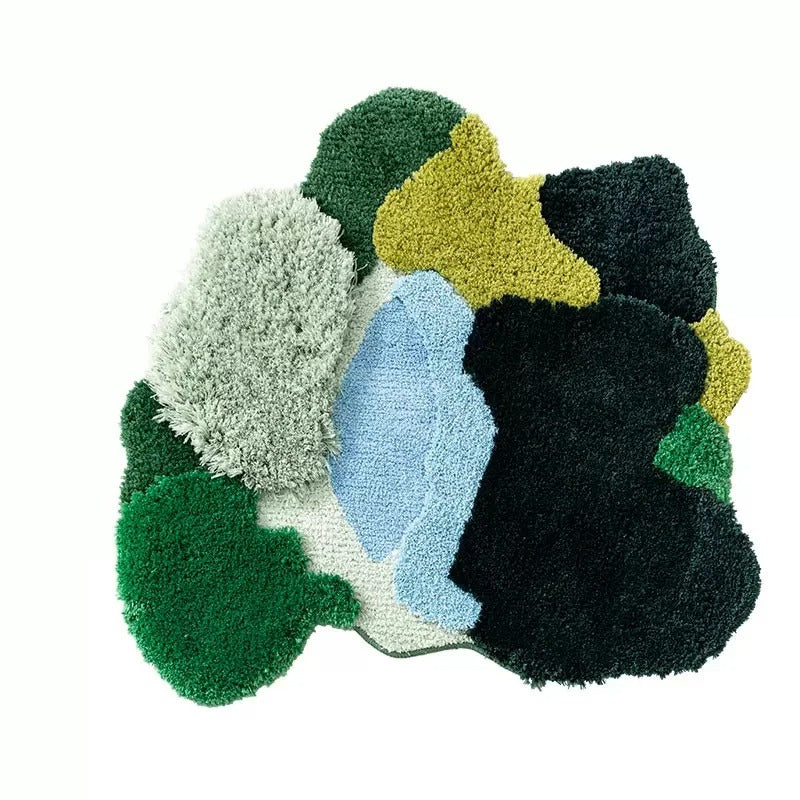 Lawn Moss Washable Area Rug – Soft Green Polyester Living Room and Bedroom Decor, 50x50cm 8