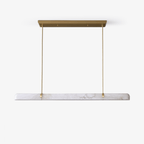 Linear Chandelier Dimmable Brass Alabaster Adjustable Height 0