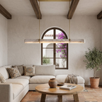 Linear Chandelier Dimmable Brass Alabaster Adjustable Height 99