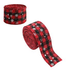 Linen Christmas Ribbon with Iron Wire Edge – 2M for Crafting 8
