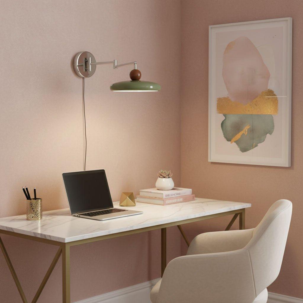 Lola Plug-in Wall Light, Round Disk Design, Integrated LED, Indoor Sconce 3