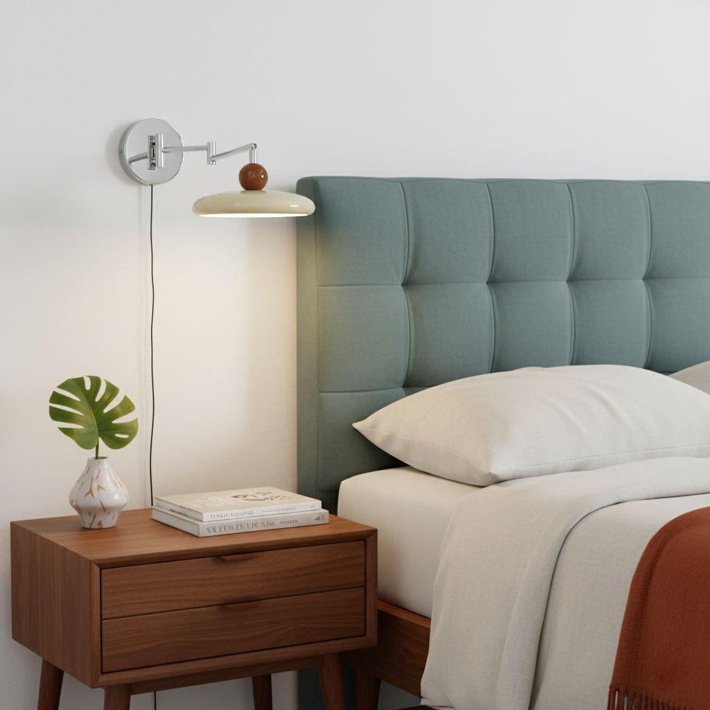 Lola Plug-in Wall Light, Round Disk Design, Integrated LED, Indoor Sconce 6