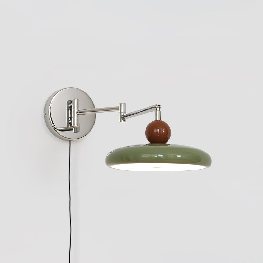 Lola Plug-in Wall Light, Round Disk Design, Integrated LED, Indoor Sconce 9