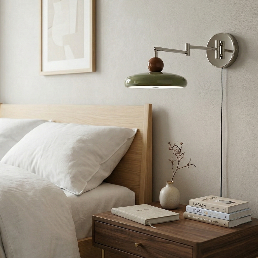 Lola Plug-in Wall Light, Round Disk Design, Integrated LED, Indoor Sconce 98