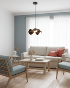 Lotus Leaf Pendant Light, Adjustable Kitchen Pendant Lighting – White and Wood Finish 8